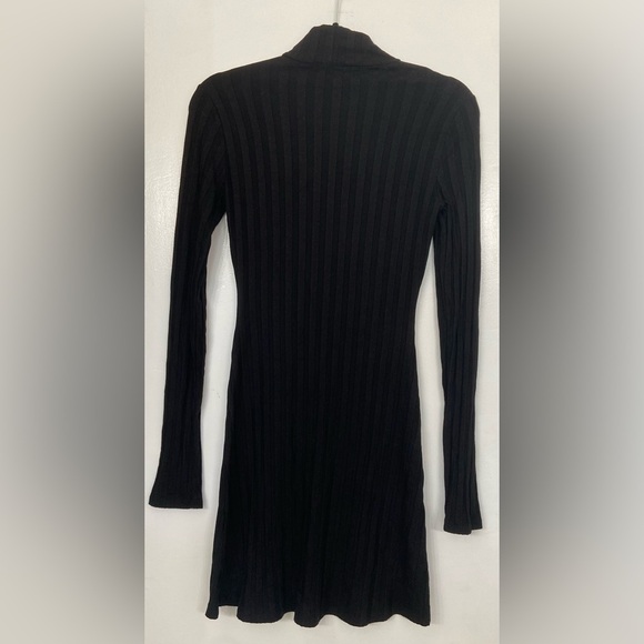 Reformation Libra Ribbed Knit Mini Dress Black Size Medium - Picture 8 of 10